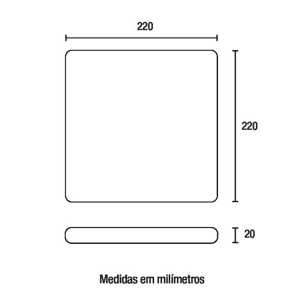 Imagem de Painel de Led Blumenau Frameless Quadrado Sobrepor/Embutir 32W Bivolt 4100K Luz Neutra