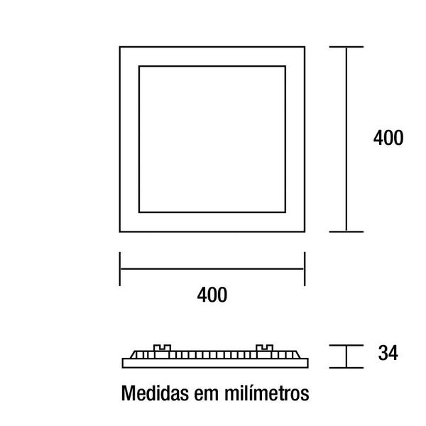 Imagem de Painel de Led Blumenau Quadrado de Embutir 32W Bivolt