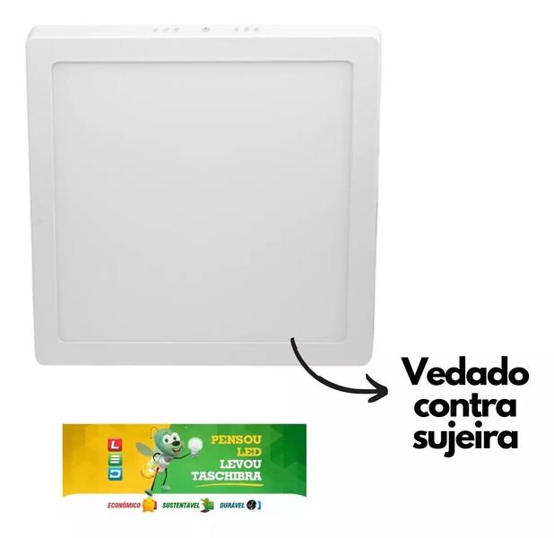 Imagem de Painel de Led Branco Quadrado Sobrepor 24W Bivolt Taschibra