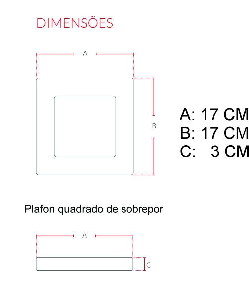 Imagem de Painel de Led de Sobrepor 12w Quadrado 17Cm 4000k Avant