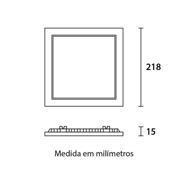 Imagem de Painel de LED Embutir Quadrado 18W 3.000K Branco  Blumenau Única