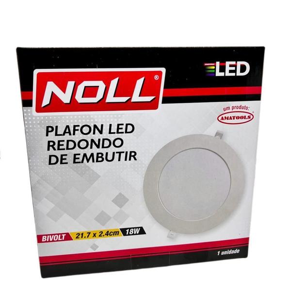 Imagem de Painel De Led Embutir Redondo 18W Âmbar 21,7Cm Bivolt - Noll