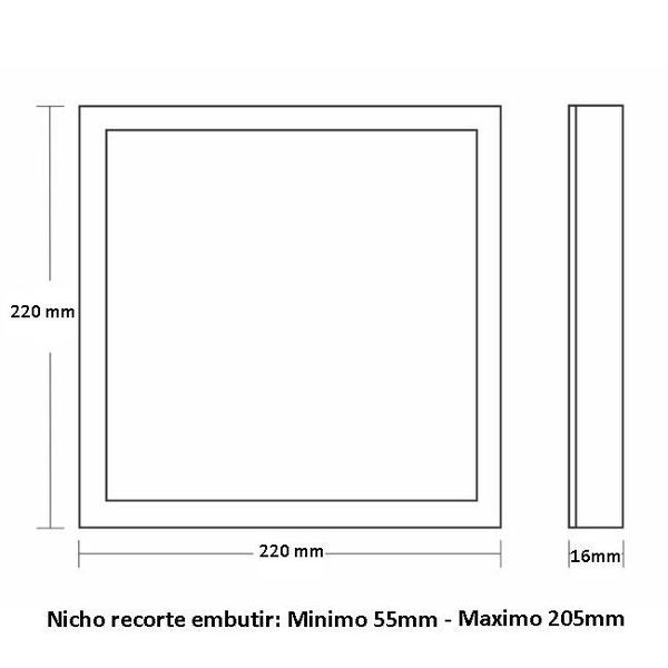 Imagem de Painel de Led Frameless Quadrado Embutir/Sobrepor 32W Bivolt Taschibra