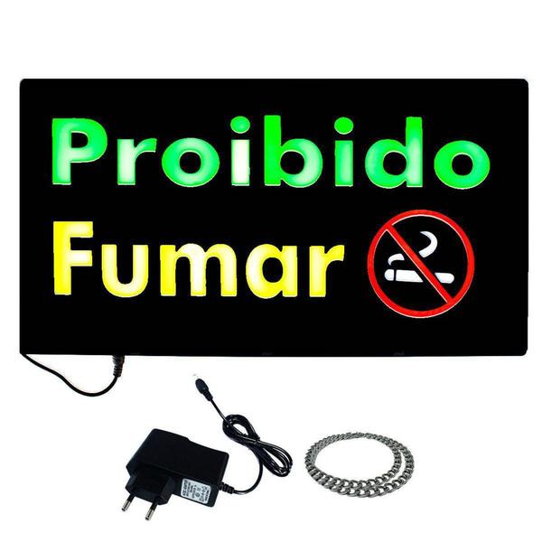 Imagem de Painel de Led Letreiro Luminoso Proibido Fumar 49 CM X 24 CM - MPL-6627 - Tomate