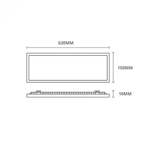 Imagem de Painel De Led Pix Retangular Embutir 20W 15X62Cm Slim Bivolt