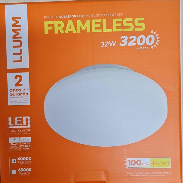 Imagem de Painel de LED Plafon de Sobrepor Redondo Frameless 32W Borda Infinita 4000K Branco Neutro