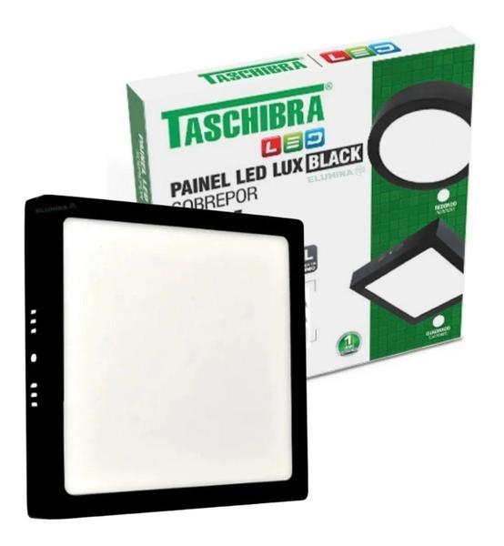 Imagem de Painel De Led Plafon Teto Preto Quadrado Sobrepor 18w Taschibra