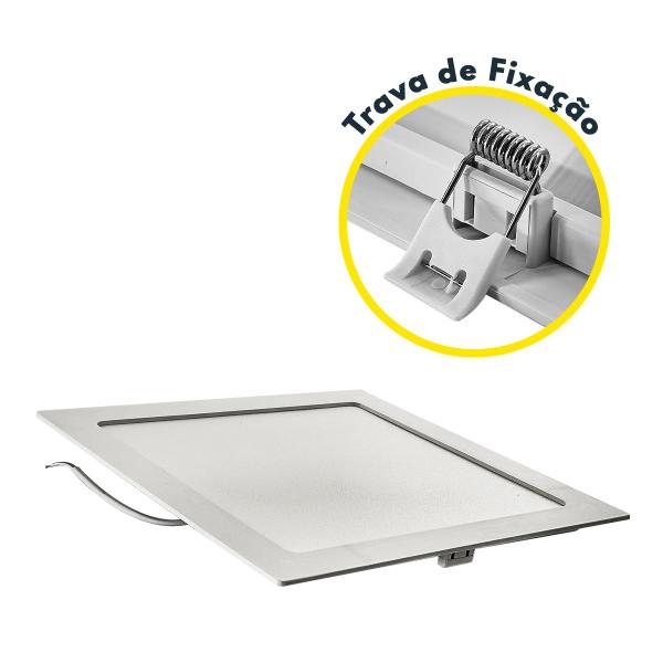 Imagem de Painel de Led Quadrado Embutir 18w Branco Frio 6500K Bivolt Slim BellaLed 00350 BELLA-1238 Luminaria Led Para Teto e Paredes