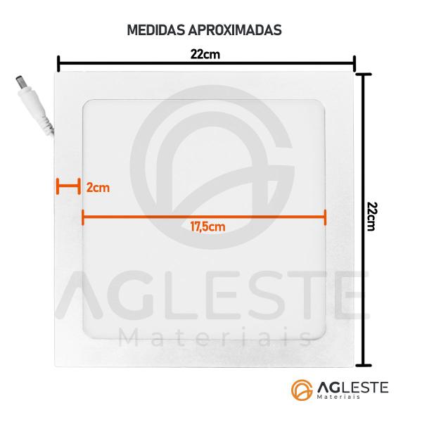 Imagem de Painel de led quadrado embutir 24w 6500k branco frio - tramontina - 58026/233