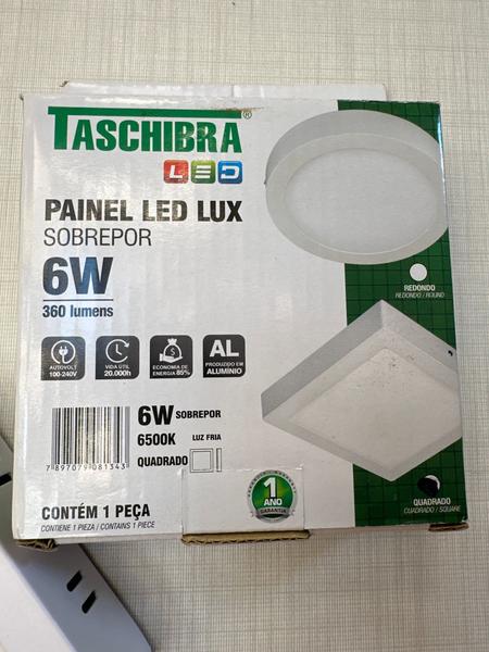 Imagem de Painel de led quadrado sobrepor 6W 6.500k 360 lumens taschibra