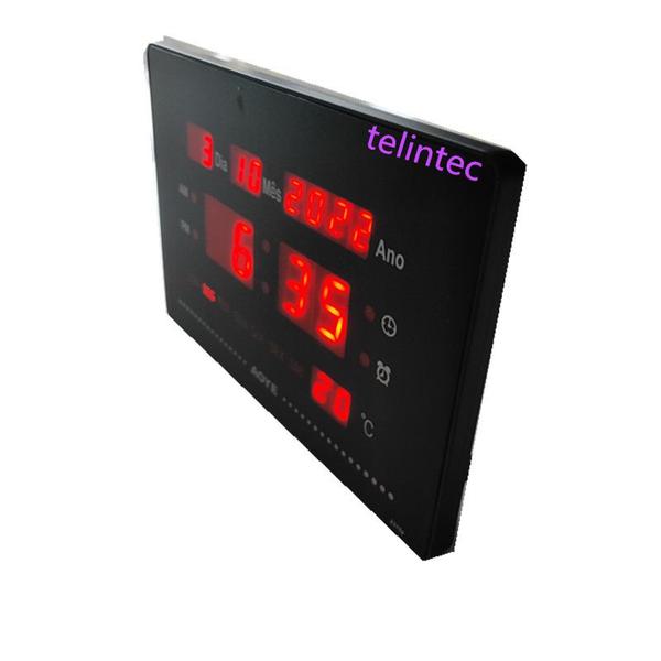 Imagem de Painel de led relógio digital 2316 vermelho parede mesa calendário alarme