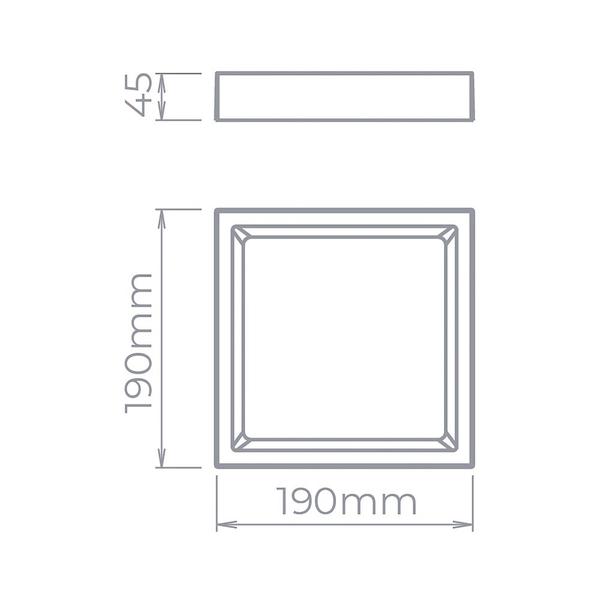 Imagem de Painel de Led Stella Quadrado Deep de Sobrepor Recuado 17W Bivolt