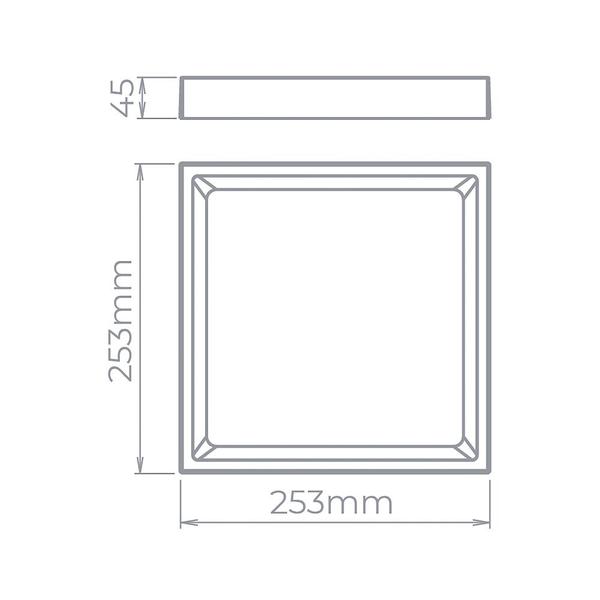 Imagem de Painel de Led Stella Quadrado Deep de Sobrepor Recuado 22W Bivolt