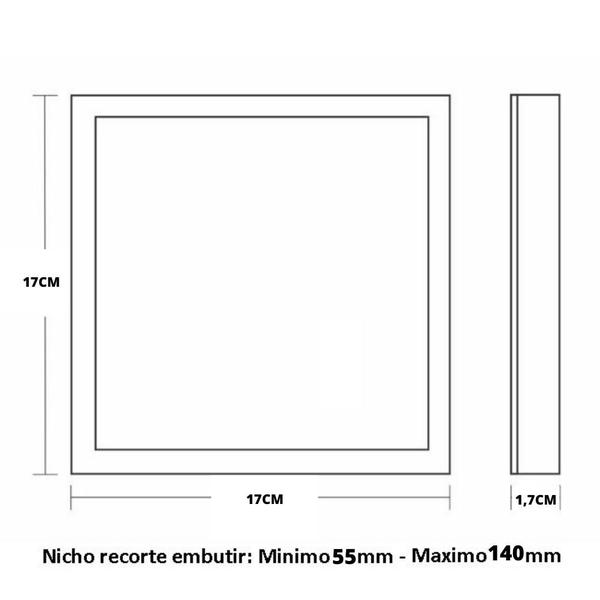 Imagem de Painel de Led Taschibra Frameless Quadrado Embutir 24W Bivolt