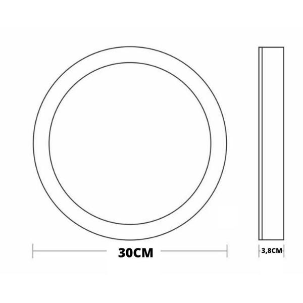 Imagem de Painel de Led Taschibra Frameless Redondo Sobrepor 48W Bivolt