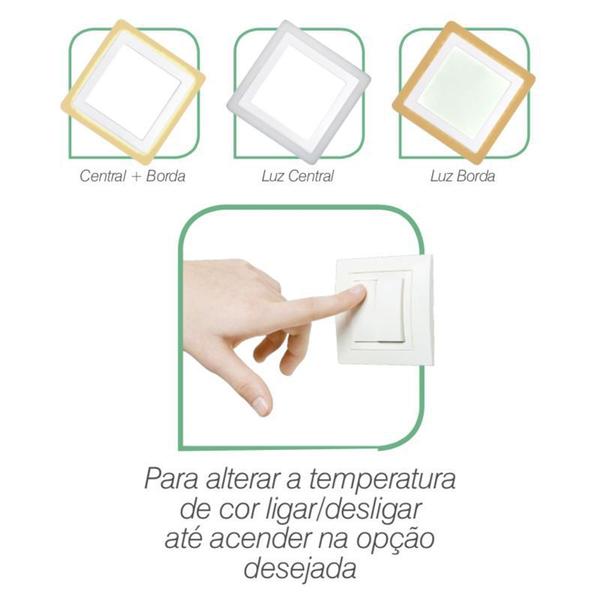 Imagem de Painel de Led Taschibra Quadrado de Embutir 16W Dual Color Bivolt