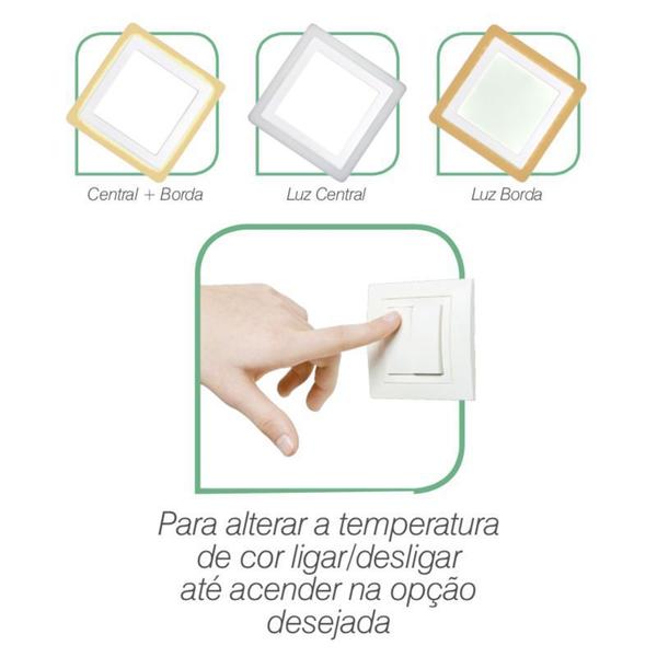 Imagem de Painel de Led Taschibra Quadrado de Embutir 24W Dual Color Bivolt