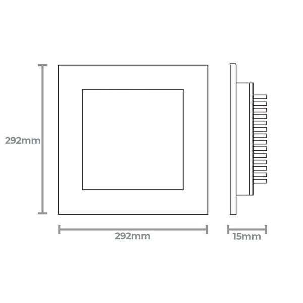 Imagem de Painel de Led Taschibra Quadrado Lux de Embutir 24W Bivolt Preto