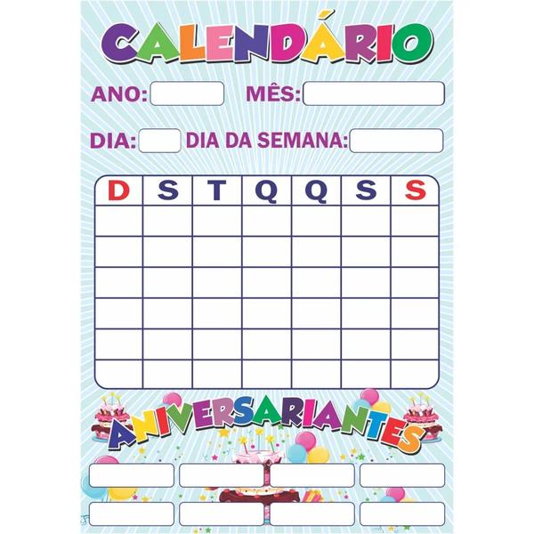 Imagem de Painel De Lona Escolar Calendário Aniversariantes 1 - 100x070cm