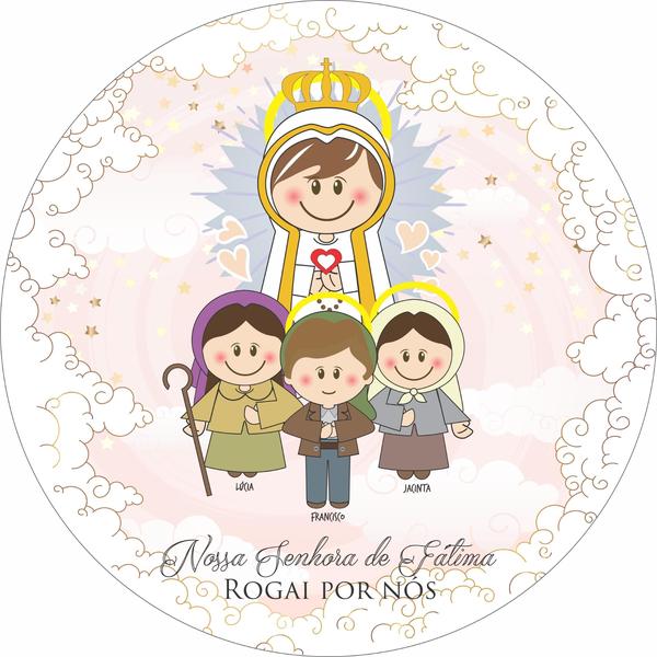 Painel de Lona Redondo Santinhos Católicos Nossa Senhora de Fátima e Pastorinhos - Fabrika de Festa Imagem de Painel de Lona Redondo Santinhos Católicos Nossa Senhora de Fátima e Pastorinhos