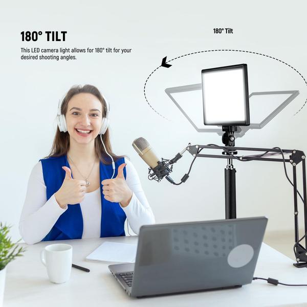 Painel de luz de vídeo LED Neewer NL-116AI com tripé e bateria Imagem de Painel de luz de vídeo LED Neewer NL-116AI com tripé e bateria