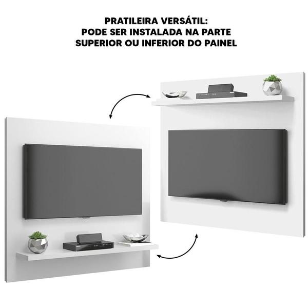 Imagem de Painel De Parede 1 Prateleira Para Tv Até 32 Polegadas Branco Haya Shop Jm