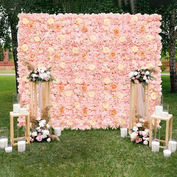 Imagem de Painel de parede de flores Lie-house Peach Artificial 150x12cm