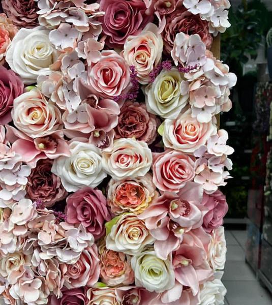 Imagem de Painel de rosas artificial 60x40 cm