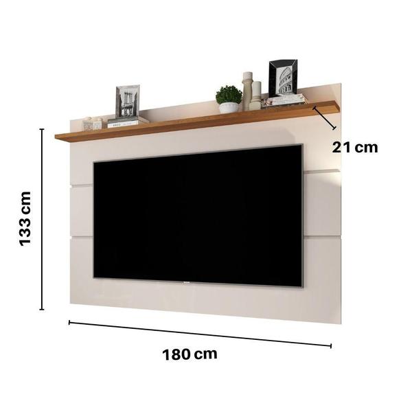 Imagem de Painel de TV 65" Simples Sala Quarto Vivare Off White/Nature 1,80 Giga Moveis