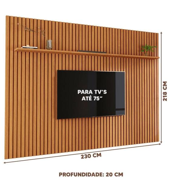 Imagem de Painel De TV Para Sala Ripado Até 75 Polegadas 2.2 Nature Valerius Shop JM