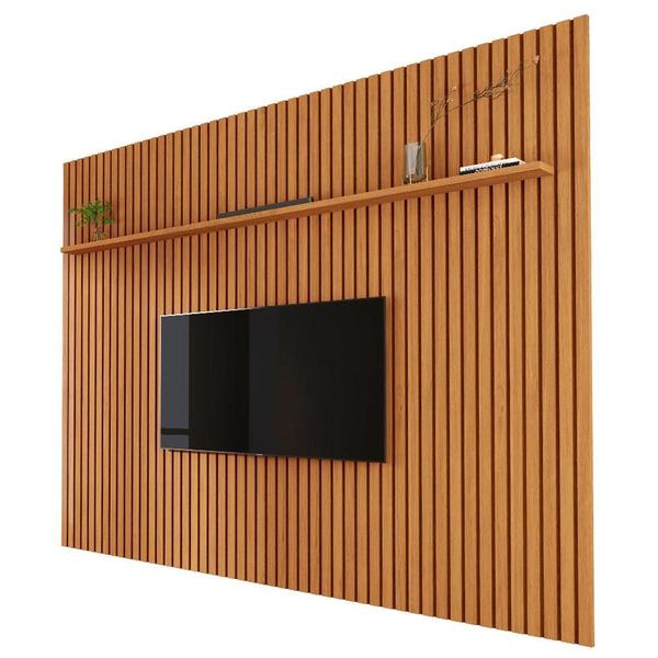 Imagem de Painel De TV Para Sala Ripado Até 75 Polegadas 2.2 Nature Valerius Shop JM