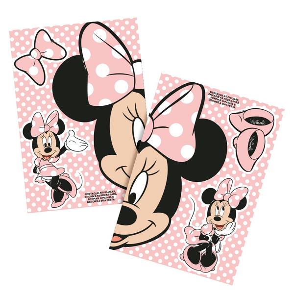 Imagem de Painel Decoração Festa Minnie Mouse Rosa 64cm x 45cm