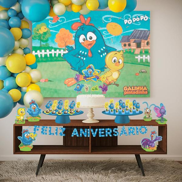 Imagem de Painel Decorativo festa Galinha Pintadinha decoração TNT