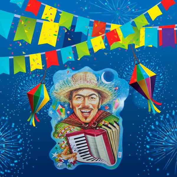 Painel Decorativo Festa Junina Sanfoneiro - 70cm x 50cm - Extra Festas Imagem de Painel Decorativo Festa Junina Sanfoneiro - 70cm x 50cm