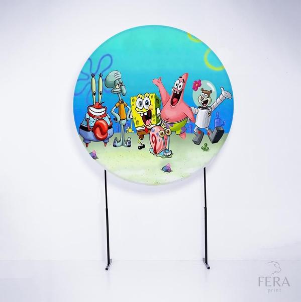 Imagem de Painel Decorativo para Festa 1,50x1,50 metros Vesti Fácil com Elástico Bob Esponja - Fera Print