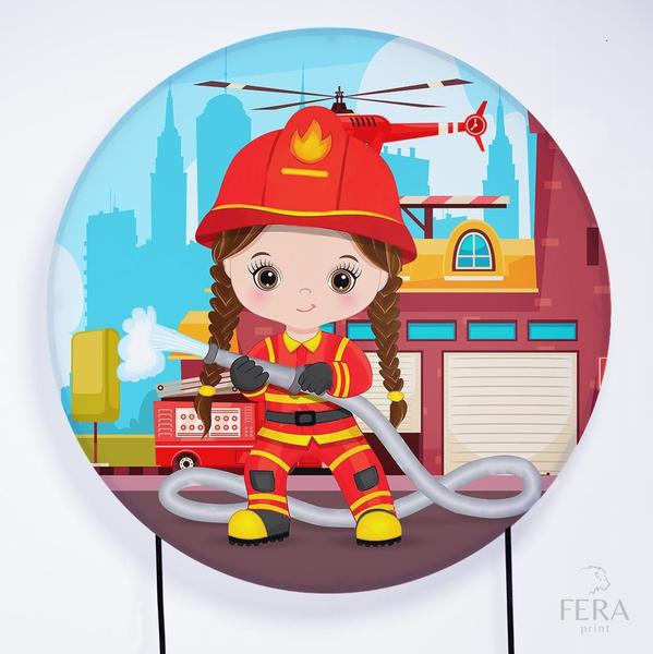 Imagem de Painel Decorativo para Festa 1,50x1,50 metros Vesti Fácil com Elástico Bombeiros - Fera Print