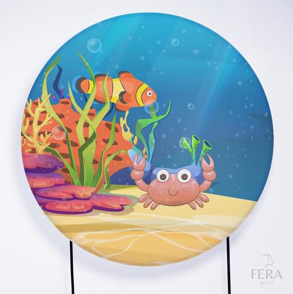 Imagem de Painel Decorativo para Festa 1,50x1,50 metros Vesti Fácil com Elástico Fundo do Mar - Fera Print