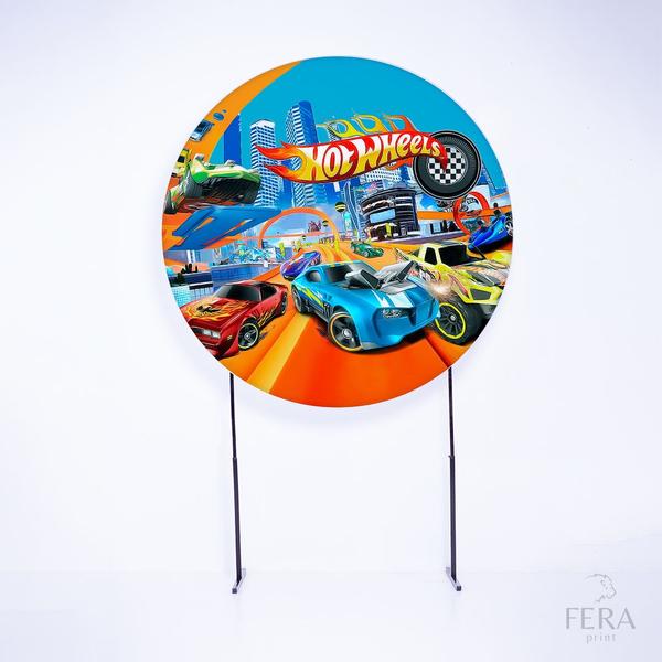 Imagem de Painel Decorativo para Festa 1,50x1,50 metros Vesti Fácil com Elástico Hot Wheels - Fera Print