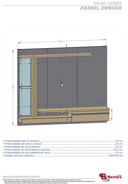 Imagem de Painel Denver Titanium/Cinamomo  Bechara Móveis