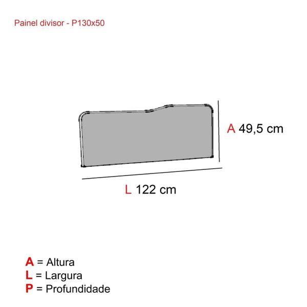 Imagem de Painel Divisor para Estação de Trabalho P130x50 Pandin Azul/Cinza