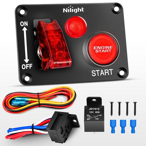 Imagem de Painel do interruptor de ignição Nilight 12V com botão de pressão do motor