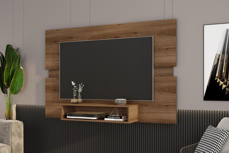 Imagem de Painel ECC Com Nicho Para Aparelhos Para TV Até 50'' Cor Nature