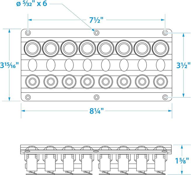 Imagem de Painel Elétrico De Instrumento 8 Botões 12v 24v Lancha Barco