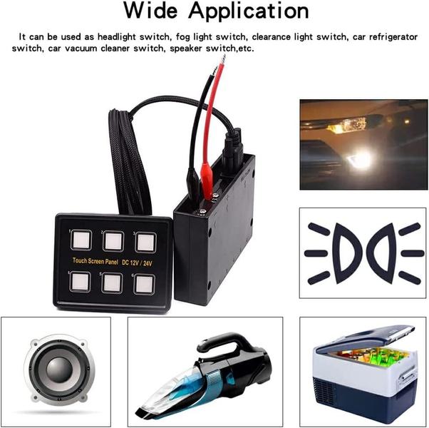 Imagem de Painel Elétrico Touch 6 Botões 12-24v P/ Barco Carro Veiculo