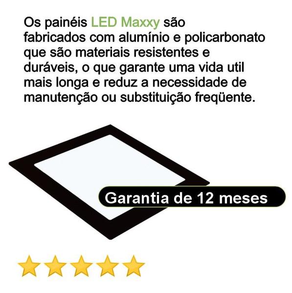 Imagem de Painel Embutir LED Quadrado Preto 24w Quente 3000k