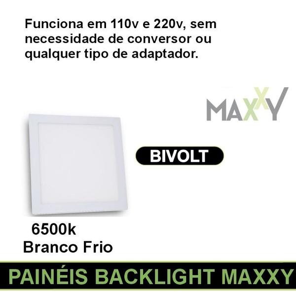 Imagem de Painel Embutir Quadrado Backlight 18w Frio 6500k