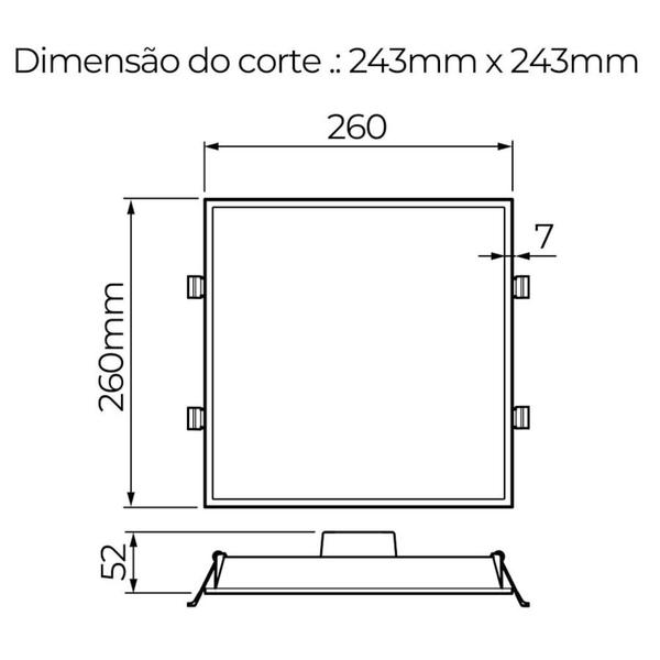 Imagem de Painel Embutir Stella Edge Led 20w 2200lm Quadrado Stl22953br/50 6436