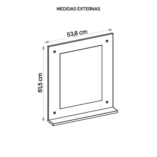Painel Espelho Multifuncional Banheiro Branco Clean Caemmun Imagem de Painel Espelho Multifuncional Banheiro Branco Clean Caemmun