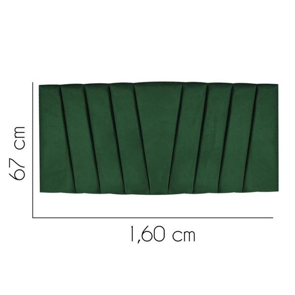 Imagem de Painel Estofada Bélgica 160 cm Queen Size Quarto para Cama Box Suede Verde - KDAcanto Móveis