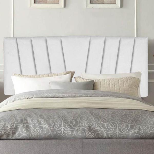 Imagem de Painel Estofada Bélgica 160cm Queen Size Para Cama Box Quarto Suede Branco - Ahazzo Móveis